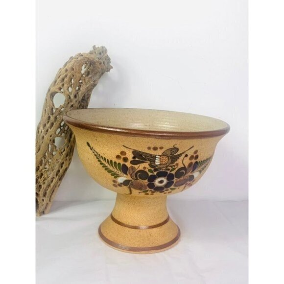 NETZI Mexico Sandstone Pottery Pedestal Bowl 10" - Picture 12 of 12